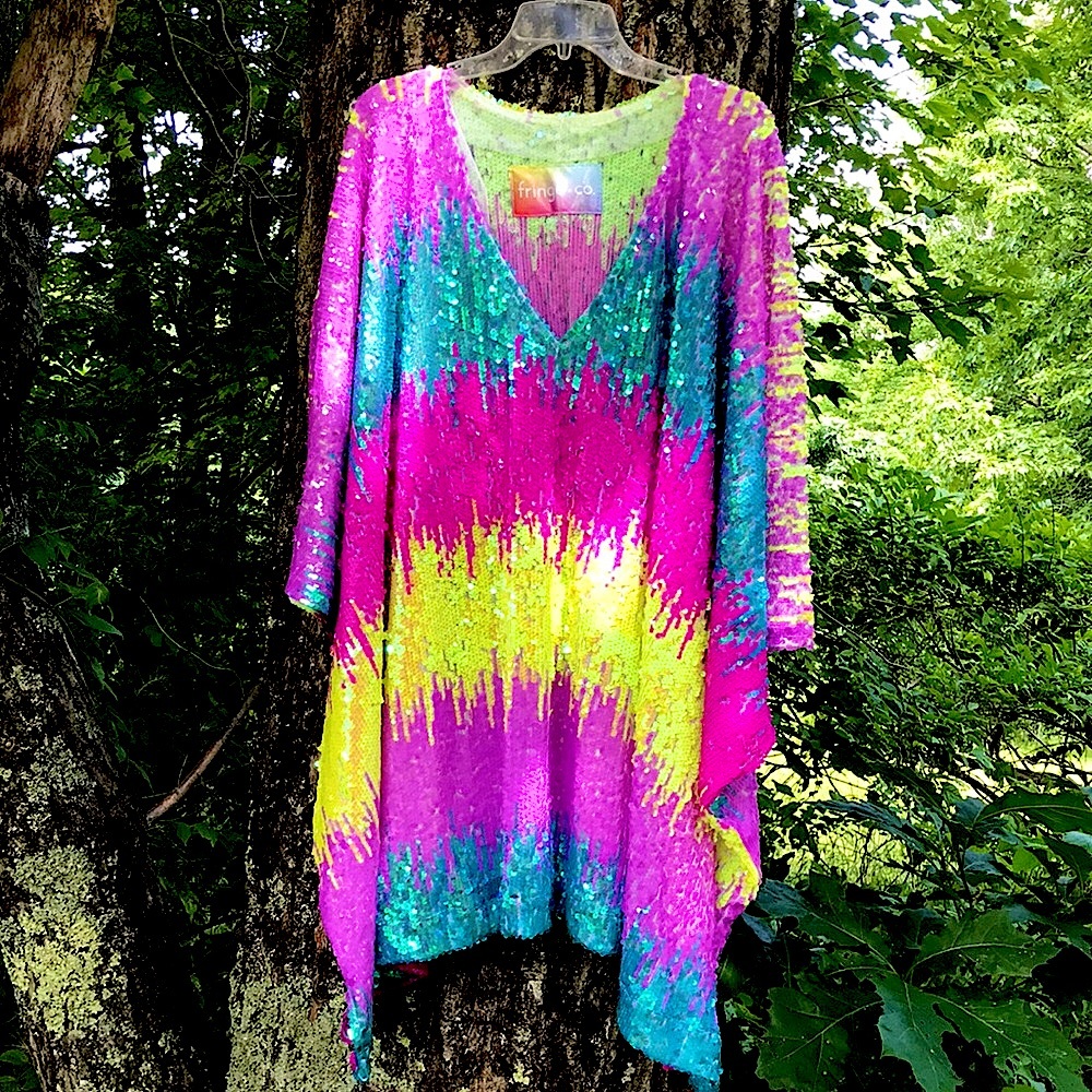 Bright Colors Sparkly Caftan